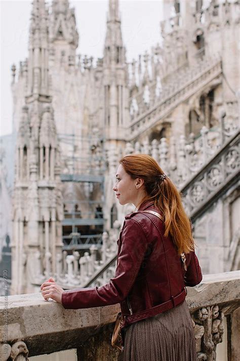 Young Redhead Girl On Milan Duomo Roof By Liliya Rodnikova Young Redhead Redhead Girl Milan