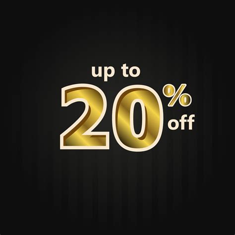 Discount Up To 20 Off Label Price Gold Vector Template Design