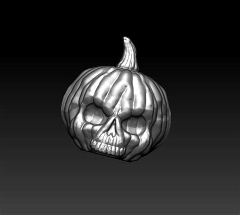 Pumpkin Skull Stl Model For 3d Printer And Cnc Router Etsy