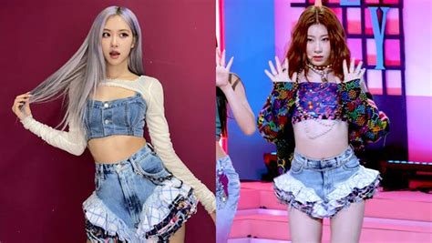 Itzys Chaeryeong And Blackpinks Rose Rocking The Same Ruffled Shorts Kpopmap