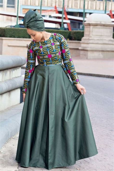 Elegant Long Shweshwe Dress For Makoti On Stylevore