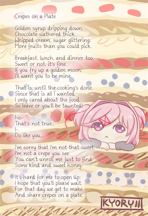 A Natsuki Poem I Wrote And Drew Just In Time For Valentines Day R