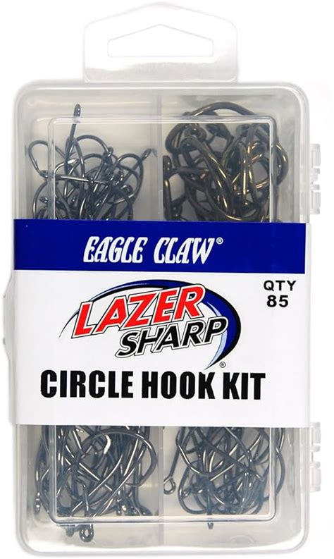 Eagle Claw Lazer Sharp Circle Hook Assortment Platinum Black Hooks