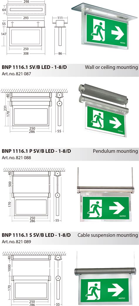 Inotec Edge Lit Led Emergency Exit Signs Upgrade Safety Aesthetics And