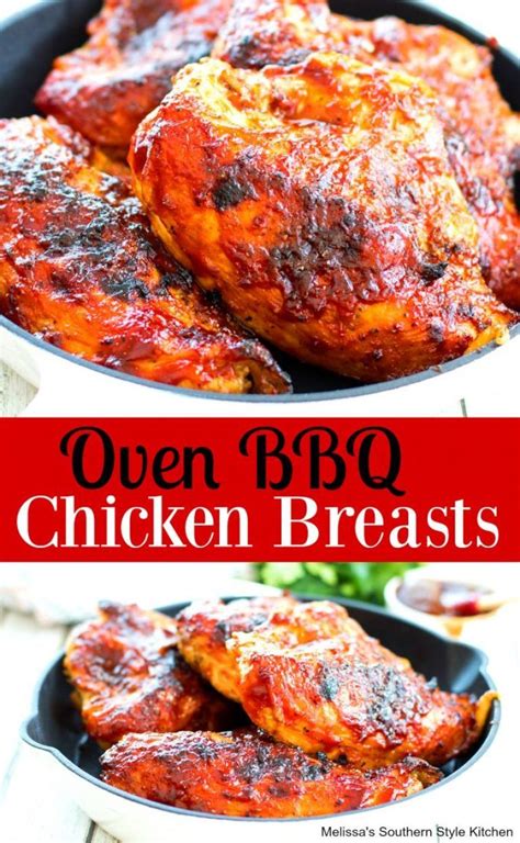 Heat the oil in a large. Oven BBQ Chicken Breasts - melissassouthernstylekitchen ...