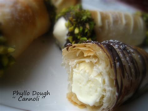 With a giant bag of blueberries in the freezer and some left over phyllo dough i tried this out. Home Cooking In Montana: Phyllo Dough " Cannoli "...filled ...