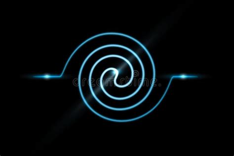 Abstract Blue Spiral Line And Swirl Motion Twisting Circles With Light