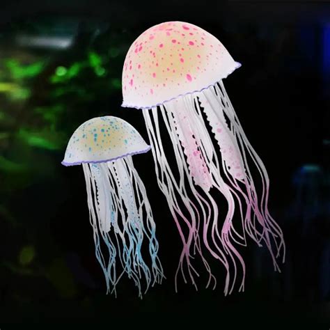 Glowing Effect Vivid Silicone Jellyfish Fish Tank Aquarium Decoration