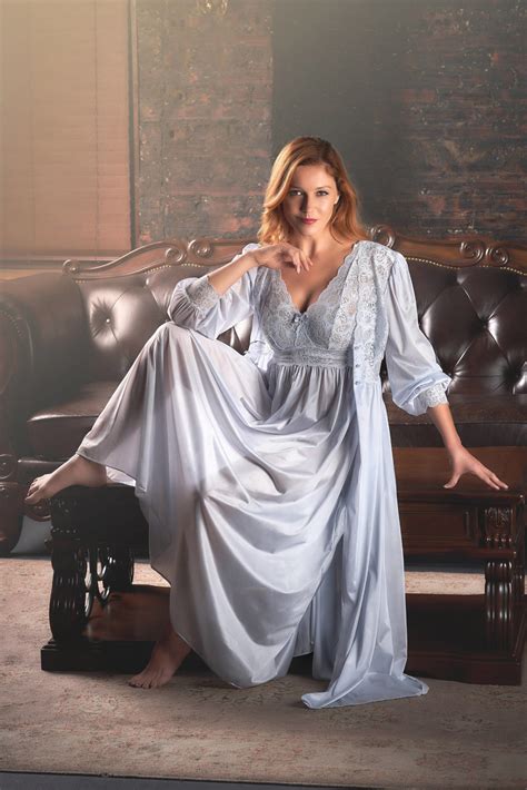 women s long lace robe shadowline lingerie