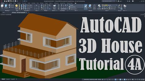 Autocad 3d House Modeling Tutorial 4a Youtube