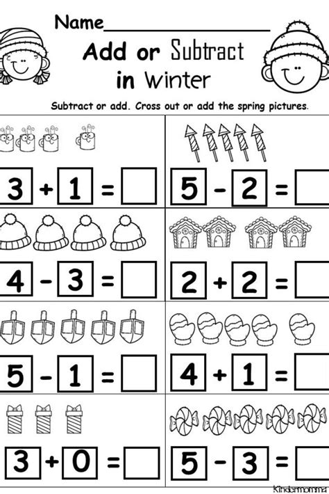 Kindergarten Adding And Subtracting Worksheet