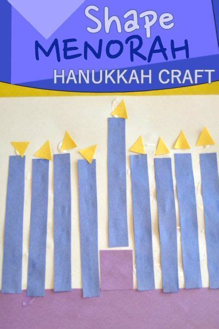 How To Make A Menorrah Hanukkah Craft With Shapes Toddlers Hands On