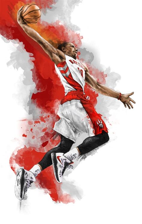 Demar Derozan Of The Toronto Raptors Illustration Poster Art