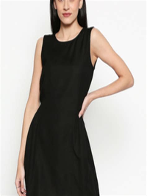 Buy People Women Black Solid A Line Dress Dresses For Women 13769036