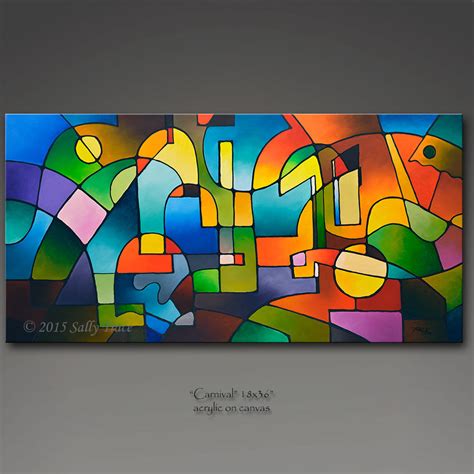 Carnival An Abstract Geometric Painting By Sally Trace