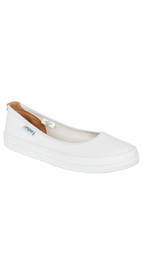 Womens Canvas Slip On Casual Shoes White Burkes Outlet