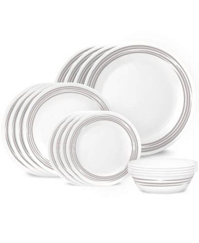 Corelle® Signature Laminated Glass Dinnerware Set Brushed Silver 16 Pc Kroger