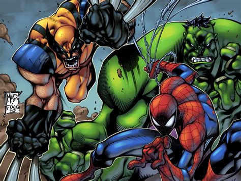 Hulk Wolverine And Spider Man By Joe Madureira Marvel Heroes Hulk