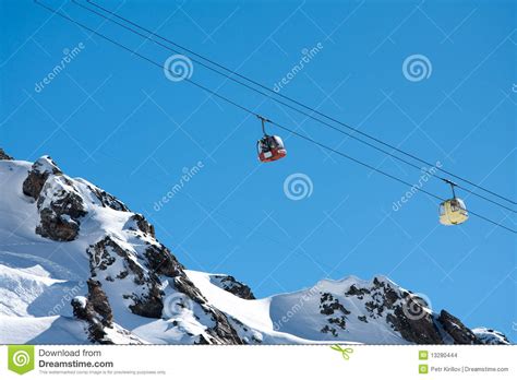 Gondola Ski Lift In High Mountains Stock Photo Image Of Vacation Nature