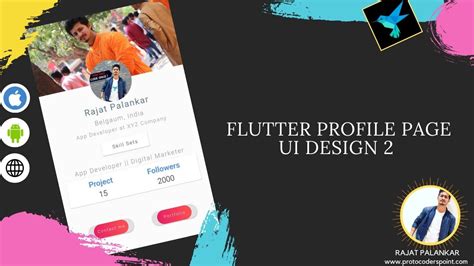 Flutter Profile Page Ui Design Social Media Profile Page