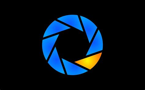 Online Crop Round Blue And Yellow Logo Aperture Laboratories Logo