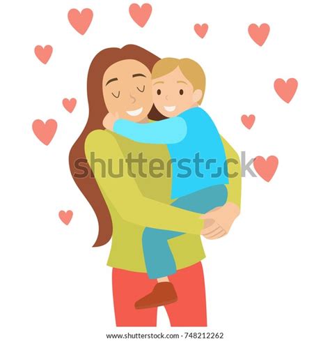 mother hugs her son stock vector royalty free 748212262 shutterstock
