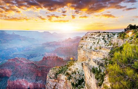 Sunrise At Hopi Point On The South Rim Of The Grand Canyon Grand