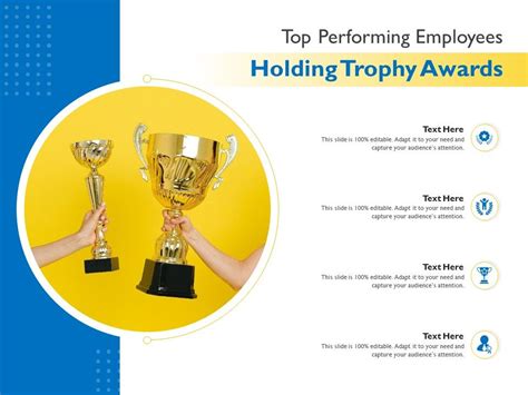 Top Performing Employees Holding Trophy Awards Infographic Template