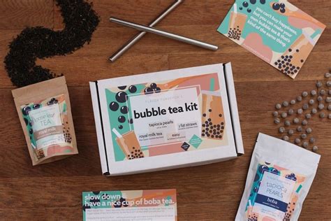 a diy bubble tea kit complete with everything you need to make your favorite beverage and snack
