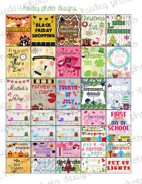 Holiday Stickers For Ec Planners Printable Etsy