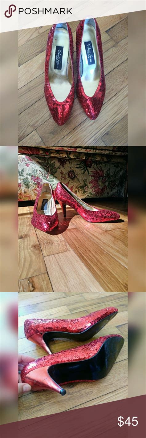 Vintage Valenti Franco Ruby Red Sequin Pumps Sequin Pumps Red Sequin