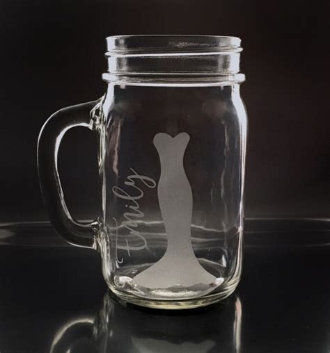 Personalized Mason Jar Mugs Bridesmaid Glasses Bridal