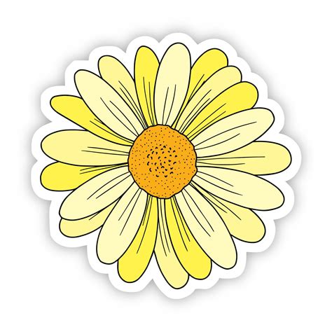 Yellow Daisy Aesthetic Sticker Aesthetic Stickers Preppy Stickers