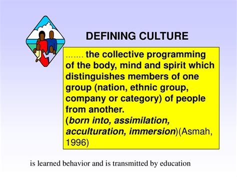 Defining Culture The Collective Programming Of The Body Mind And