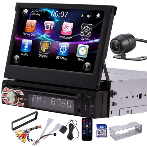 Buy Single Din Head Unit In Dash Car Stereo With Inch Retractable