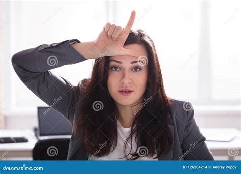 Showing Loser Sign Displaying Dud Gesture Alpha Two Fingers 2