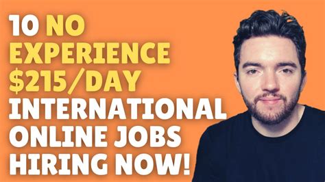 10 NO EXPERIENCE $215/Day International Work-From-Home Jobs Hiring Now