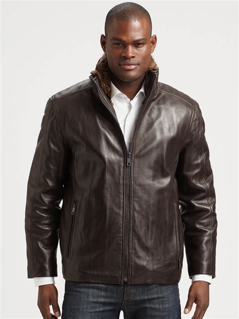 Lyst Andrew Marc Leather Jacket In Brown For Men