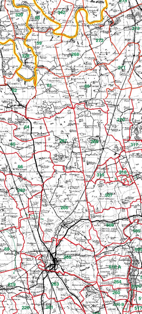 Genuki Map Of Northallerton Parish North Riding Of Yorkshire England