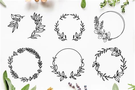 Hand-drawn Wreath SVG Cut File Bundle (519074) | SVGs | Design Bundles