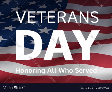 Veterans Day Banner With Us Flag Royalty Free Vector Image
