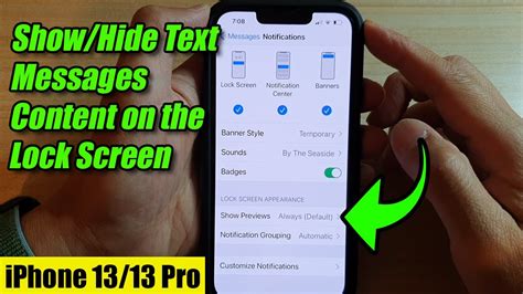 Iphone 1313 Pro How To Showhide Text Messages Content On The Lock