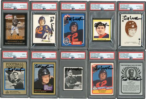 Sid Luckman Signed Trading Card Collection 12