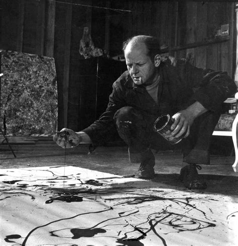 Jackson Pollock Painting In His Studio In Long Island In 1949 Os 990