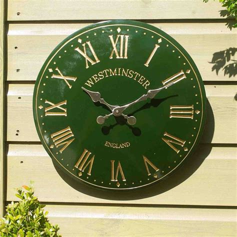 Green Westminster Tower Wall Clock 38cm Brandalley