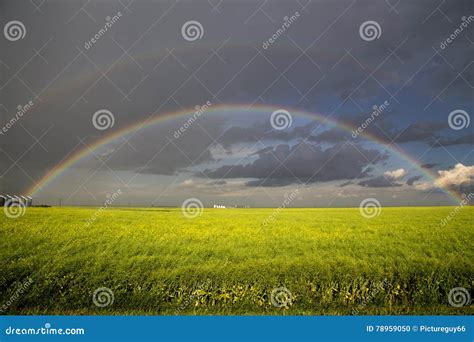 Storm Clouds Saskatchewan Rainbow Stock Photo Image Of Natural
