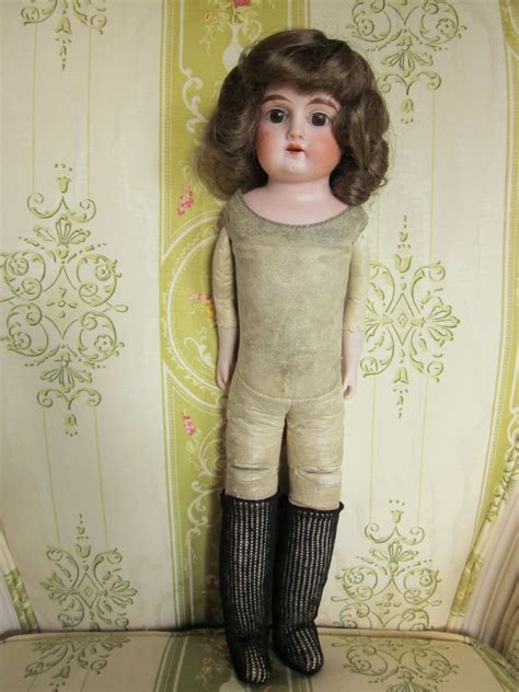 Vintage Bisque Armand Marseille Doll Leather Body Germany Lilly Antique