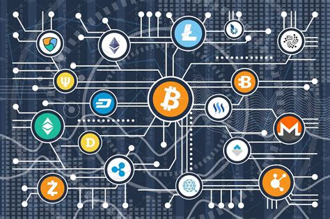 Cryptocurrency Poster Icons On Vector Illustration Bitcoin