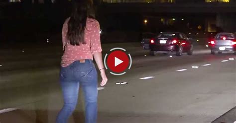 Shes Lost Drunk Woman Pees And Stumbles In The Middle Of The I 15 Freeway In San Diego Video