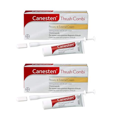 Canesten Thrush Combi Pessary External Cream X 2 Pack Medicine
